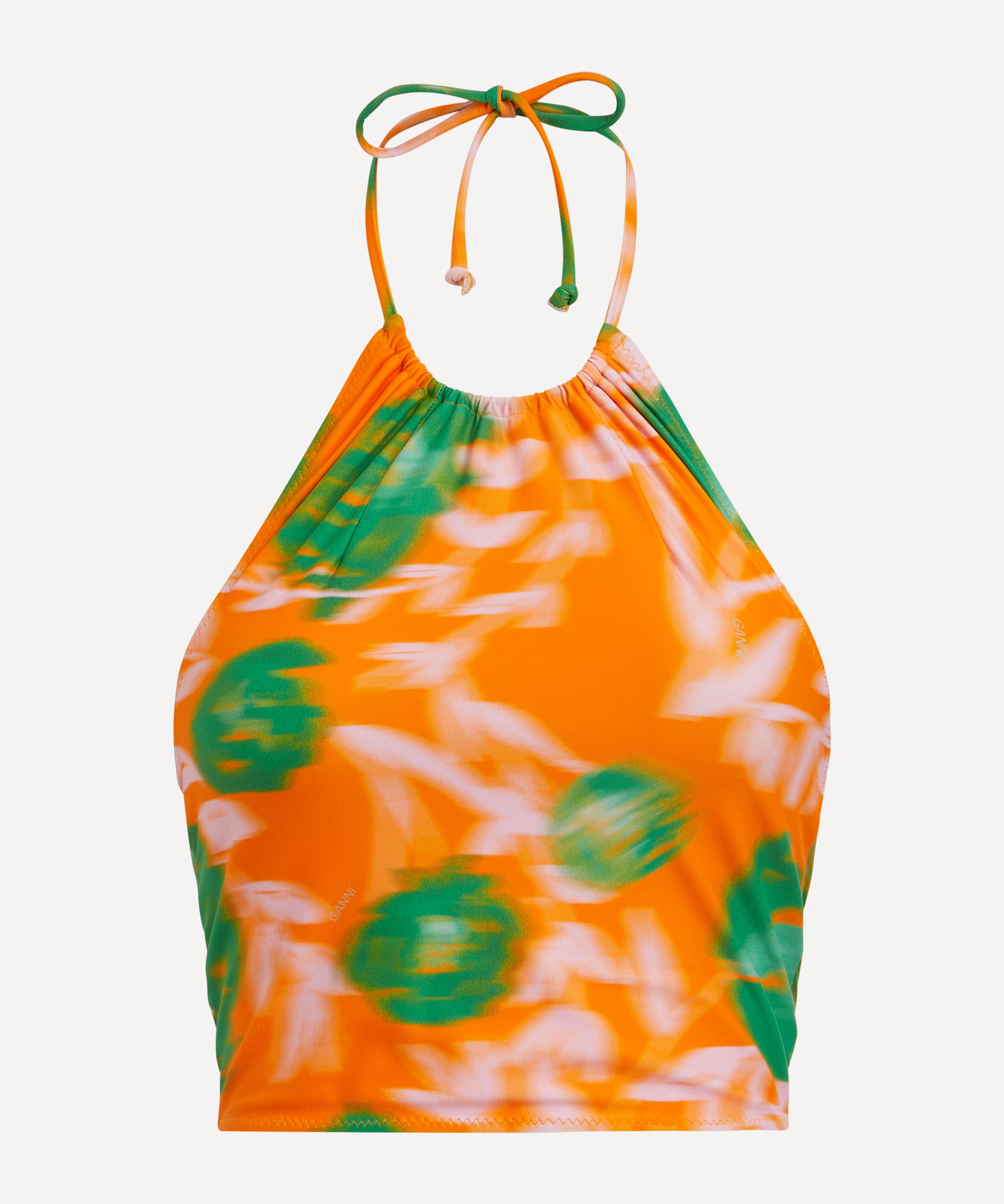 Ganni - Vibrant Orange Halter Bikini Top image number 0