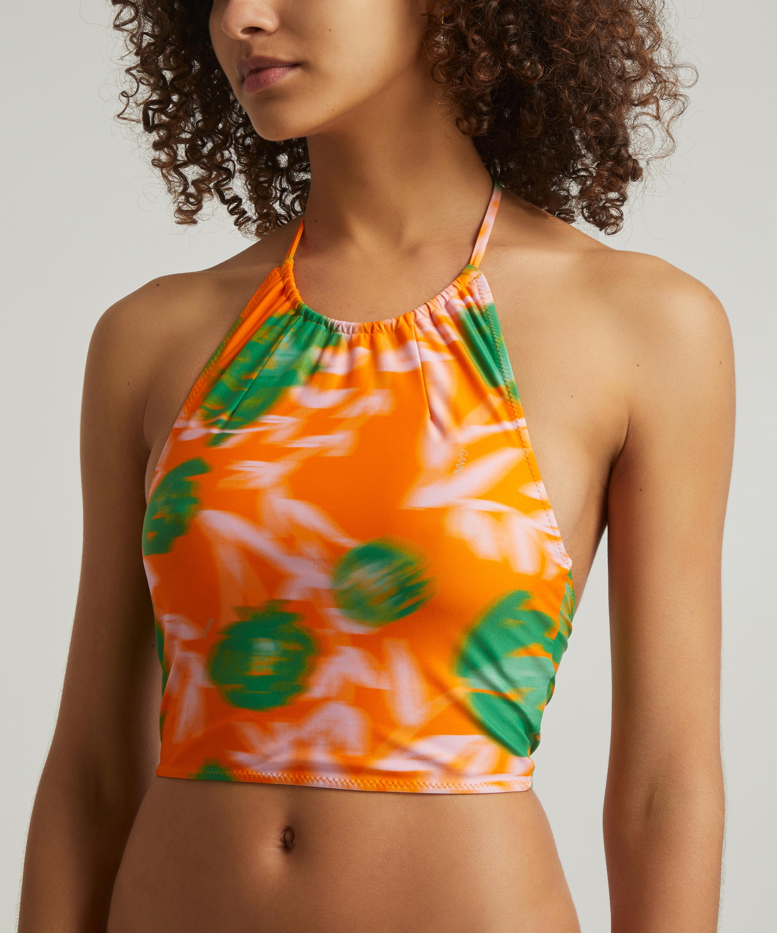 Orange cheap halter bikini