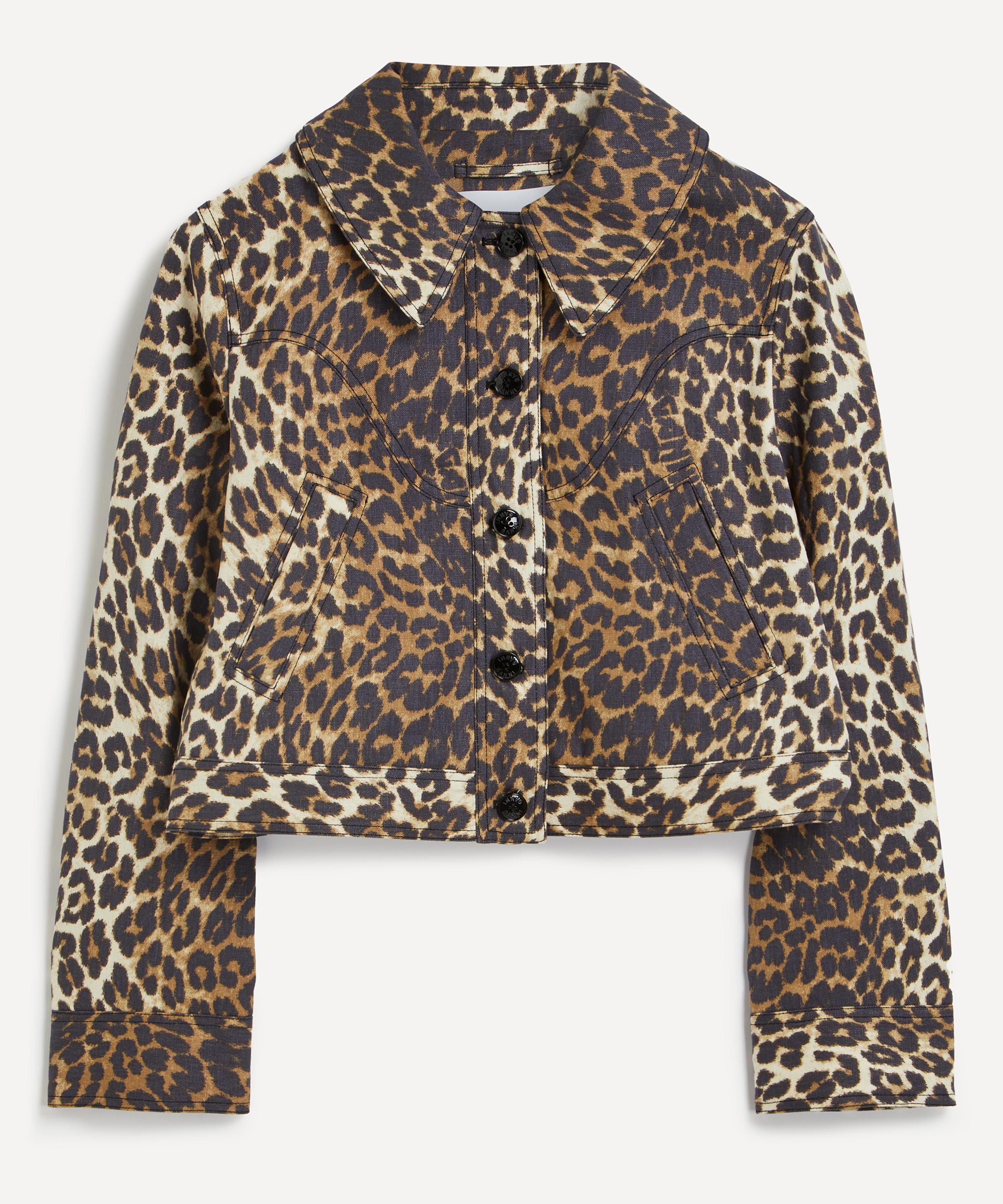 Ganni Leopard Printed Short Jacket Liberty