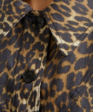 Ganni - Leopard-Printed Short Jacket image number 4
