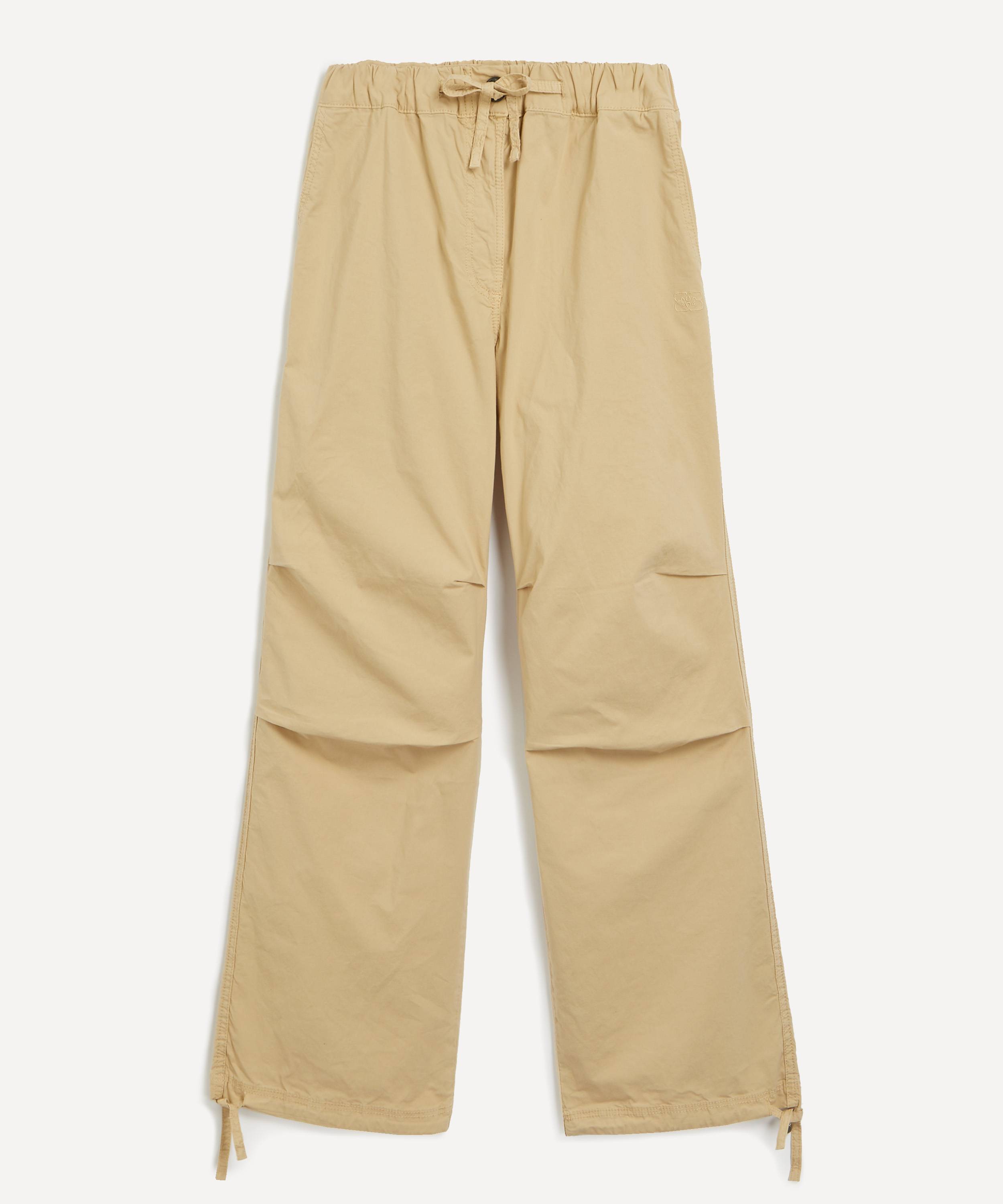 Ganni Washed Cotton Canvas Draw-String Trousers | Liberty