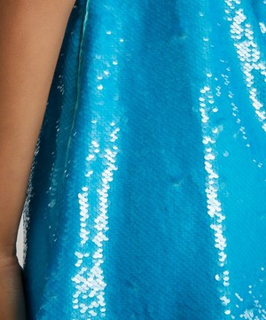 Ganni - Blue Sequin Strap-Dress image number 4