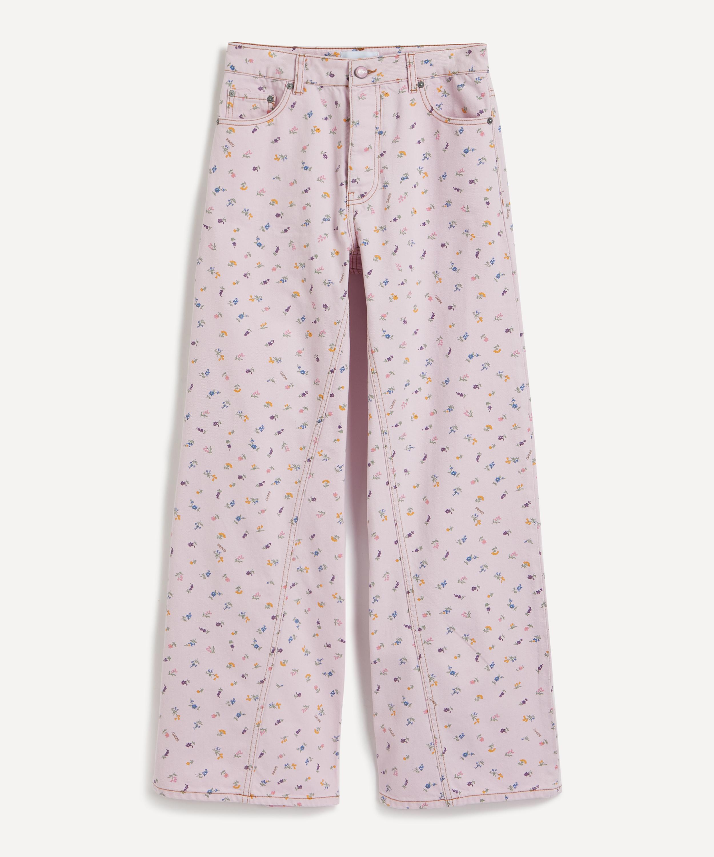 Ganni - Flower-Print Joezy Jeans image number 0