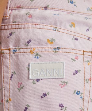 Ganni - Flower-Print Joezy Jeans image number 4