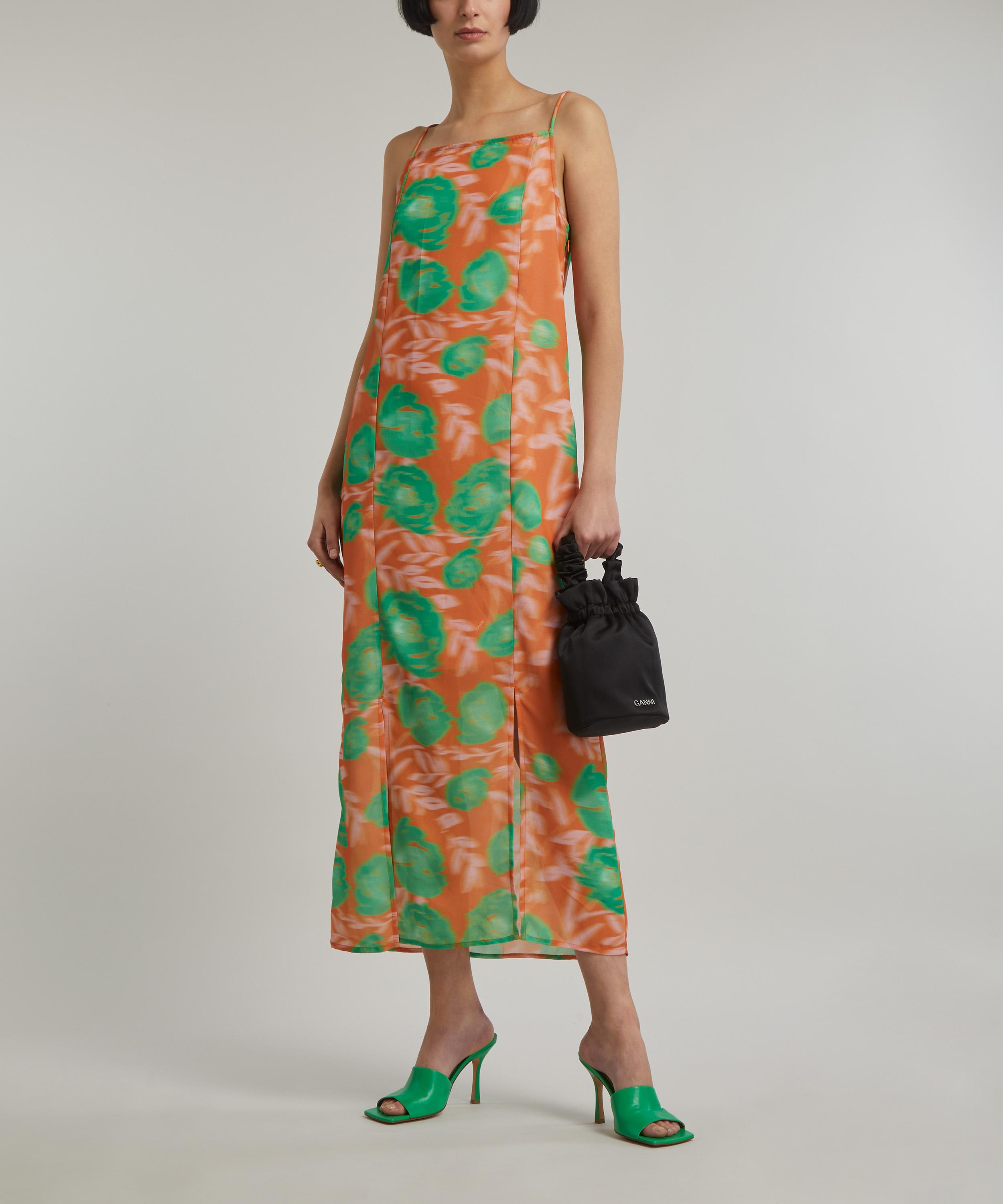 Ganni dress orange outlet flowers