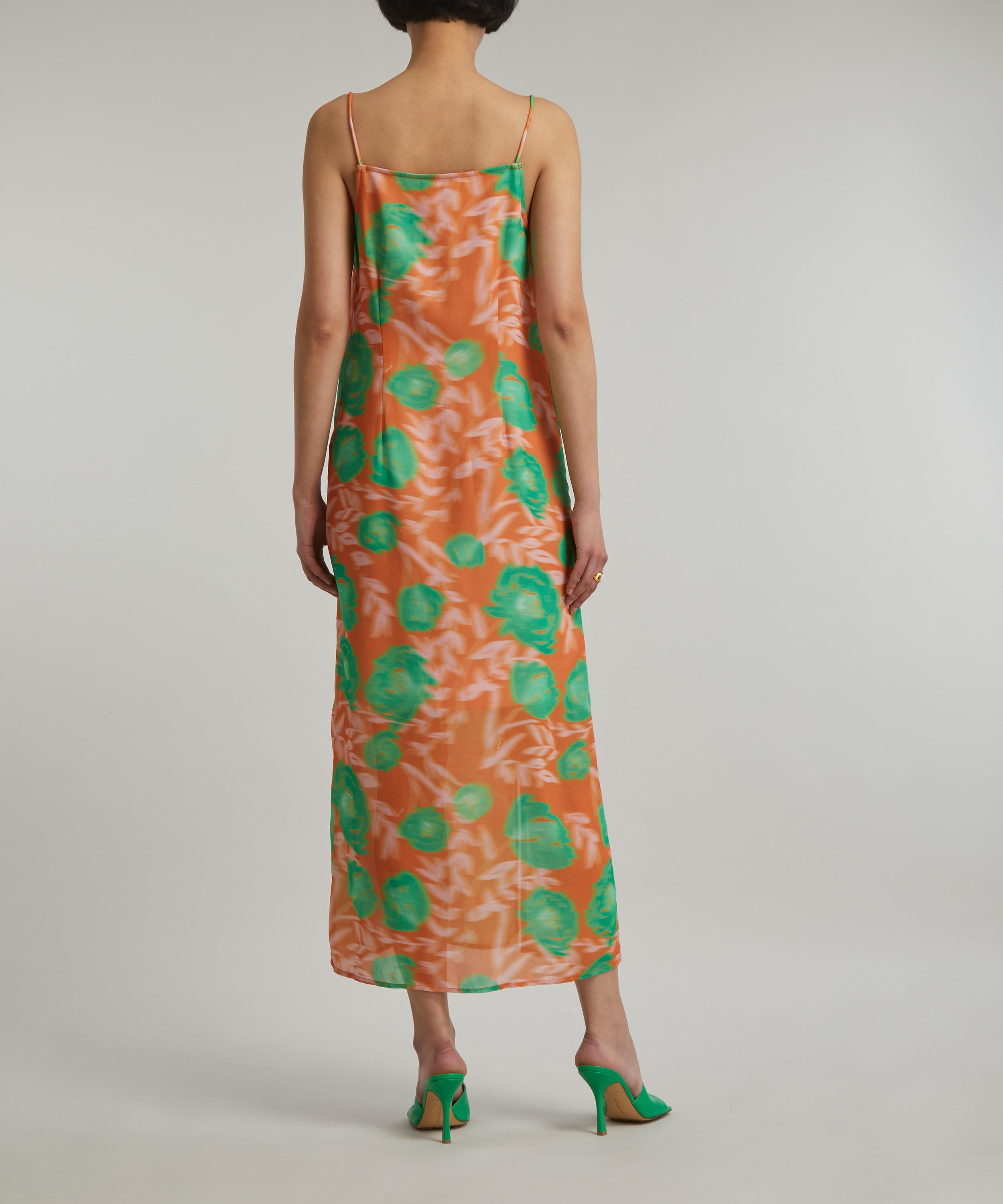 Printed Light Crepe Midi-Dress