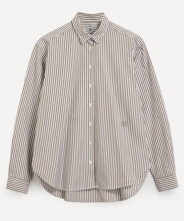 Toteme - Signature Striped Taupe Shirt image number null