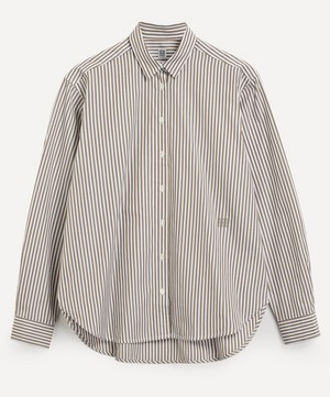 Toteme - Signature Striped Taupe Shirt image number 0