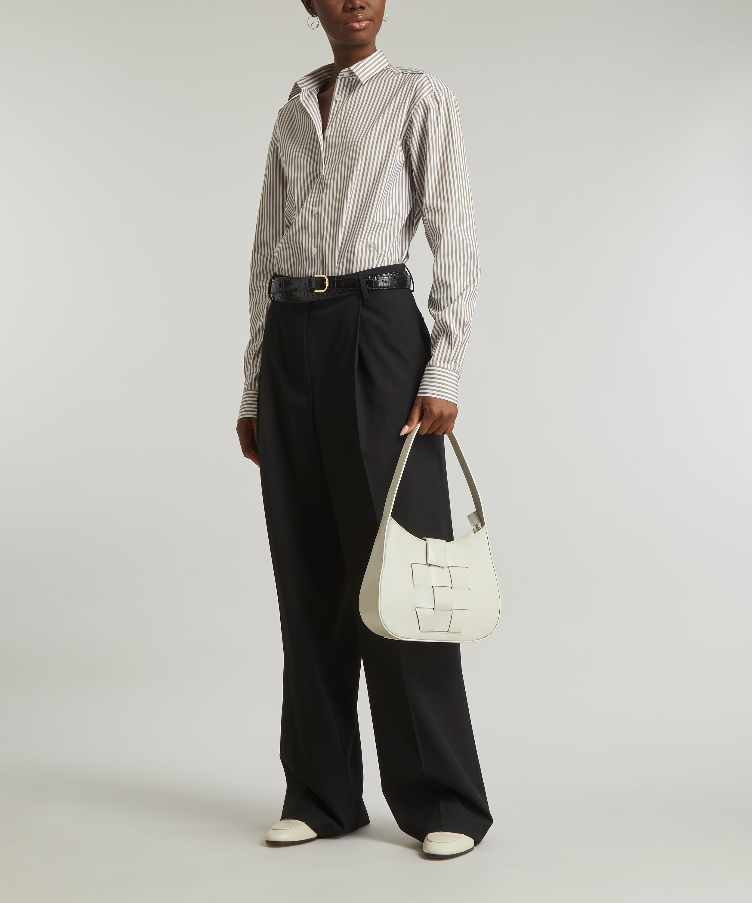 Toteme - Signature Striped Taupe Shirt image number 1