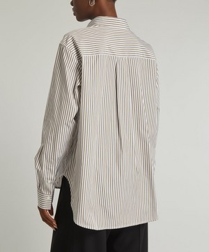 Toteme - Signature Striped Taupe Shirt image number 3