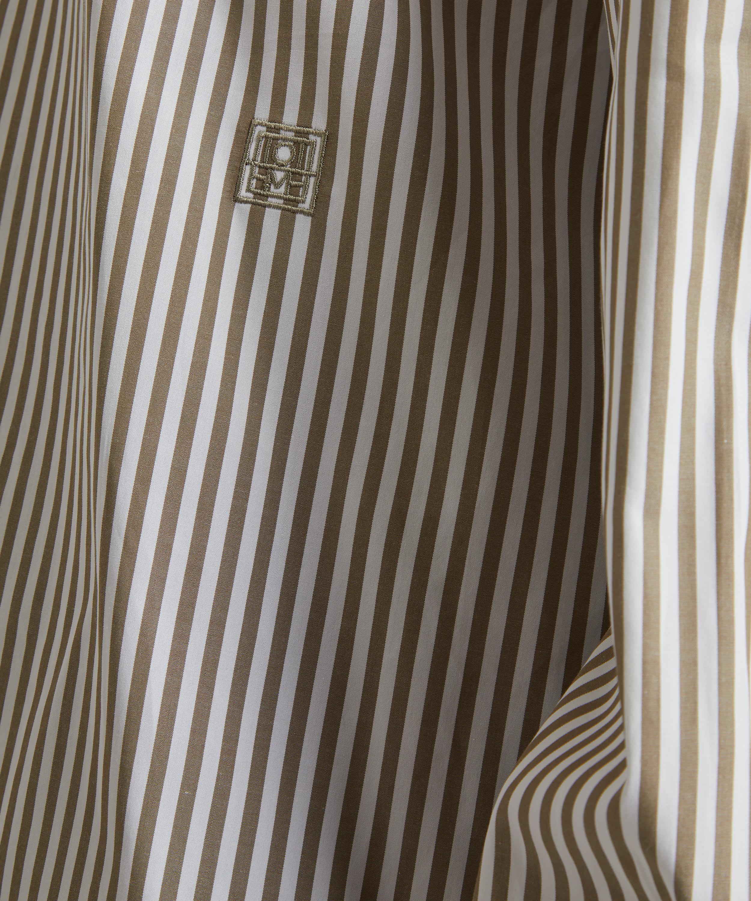 Toteme - Signature Striped Taupe Shirt image number 4