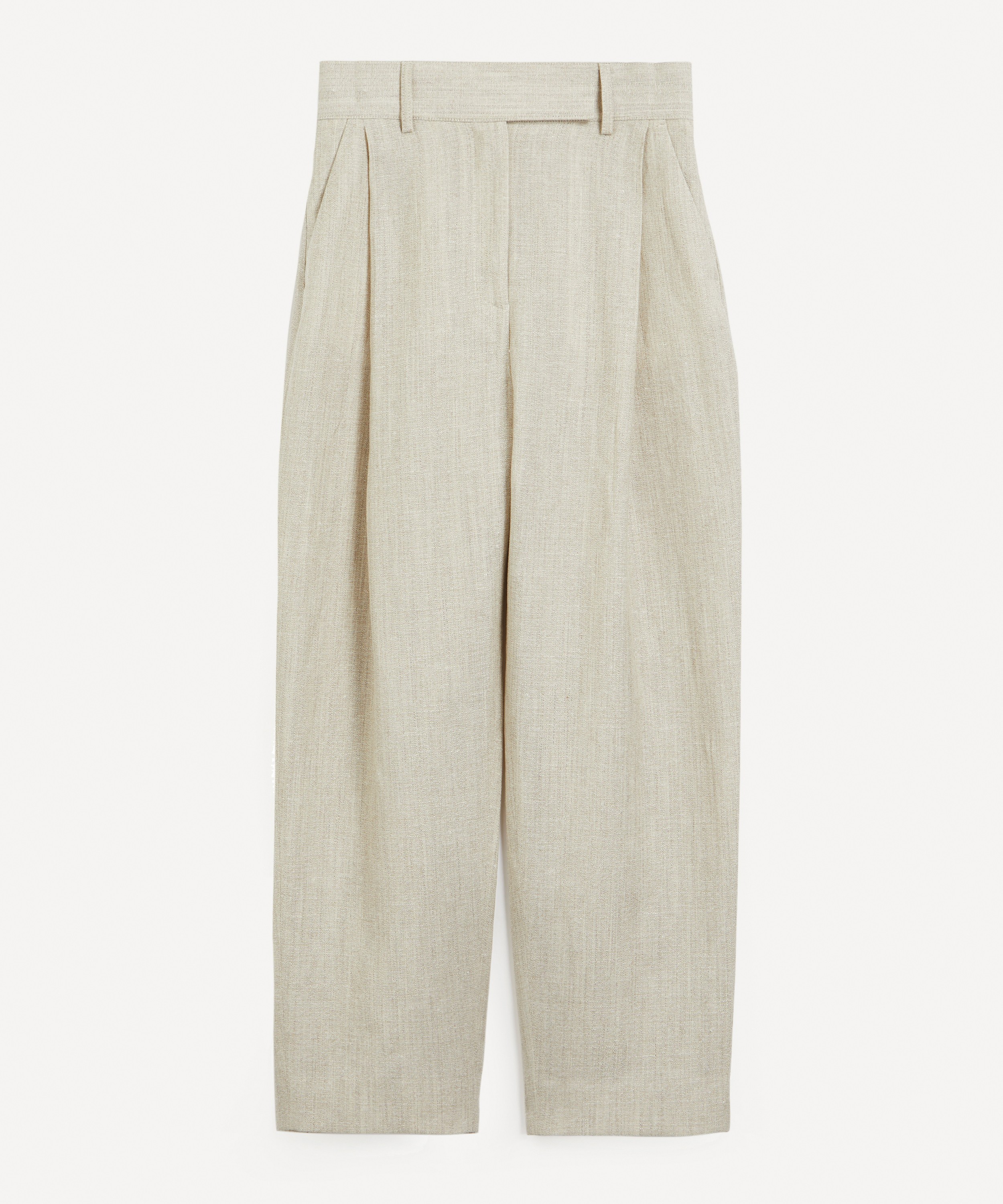 Totême - Overcast Beige Pleated Cotton Twill Shorts