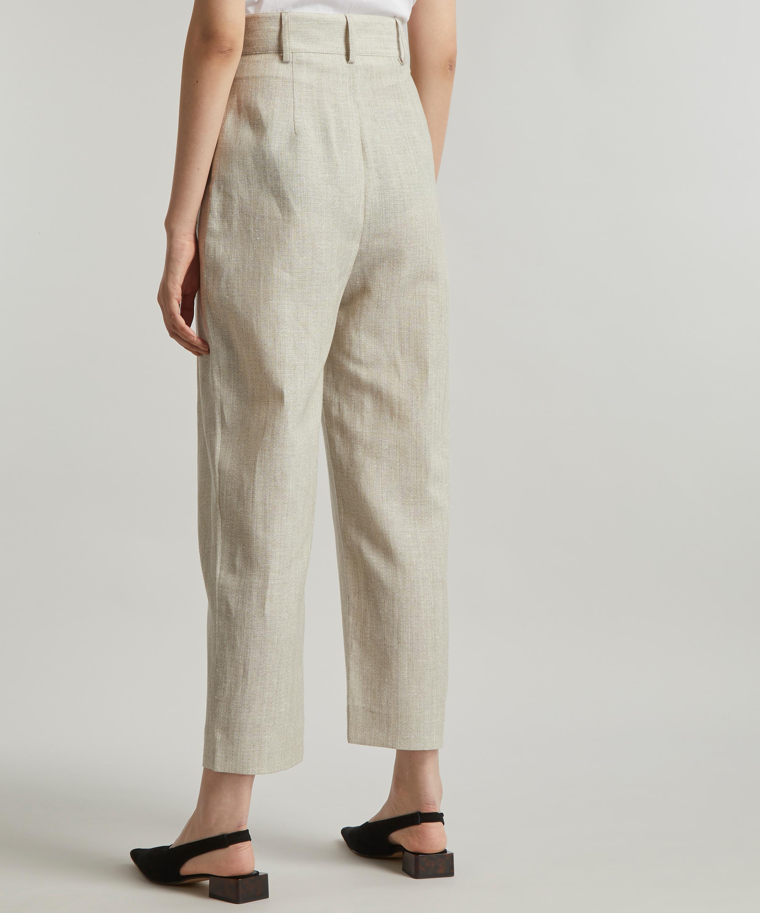 Toteme - Deep Pleat Mist Melange Trousers image number 3