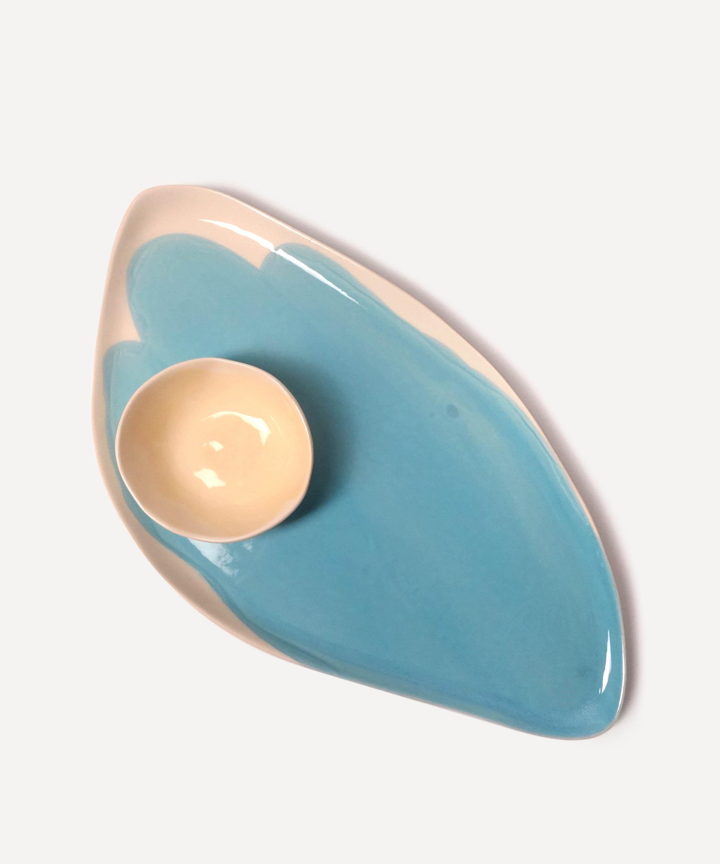 Pottery & Poetry - Painted Porcelain Long Serving Tray With Dipping Bowl image number 0
