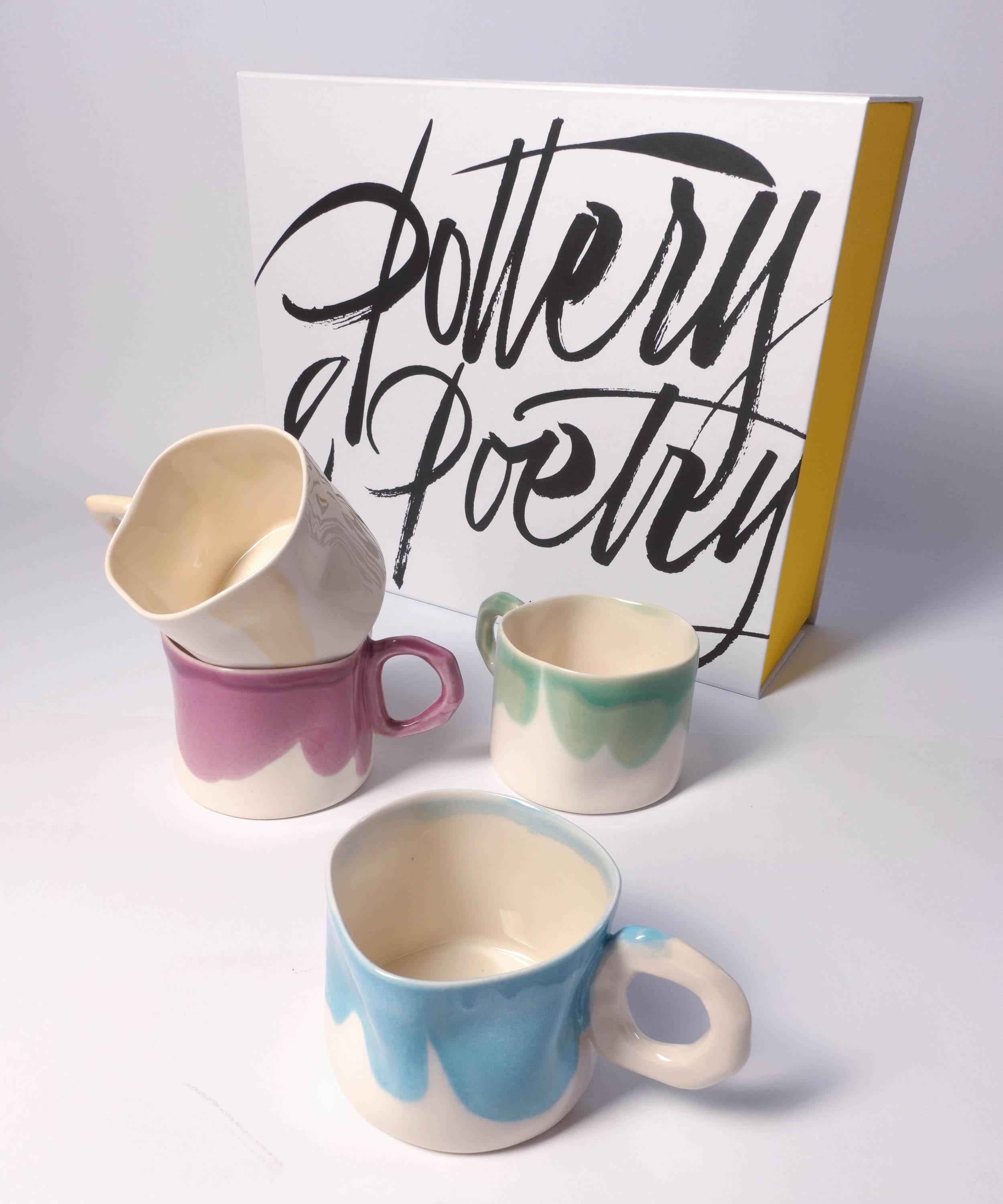 Pottery & Poetry - Painted Porcelain Mug Set of Four image number 1