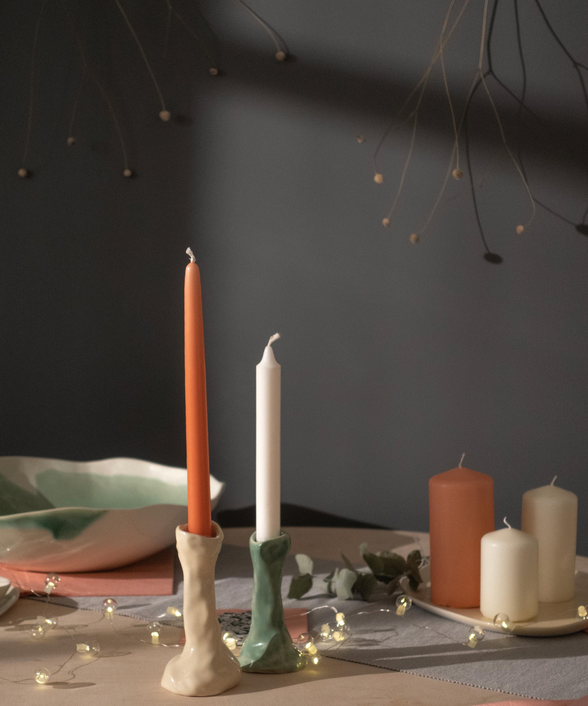 Pottery & Poetry - Painted Porcelain High Single Candle Holder image number 1