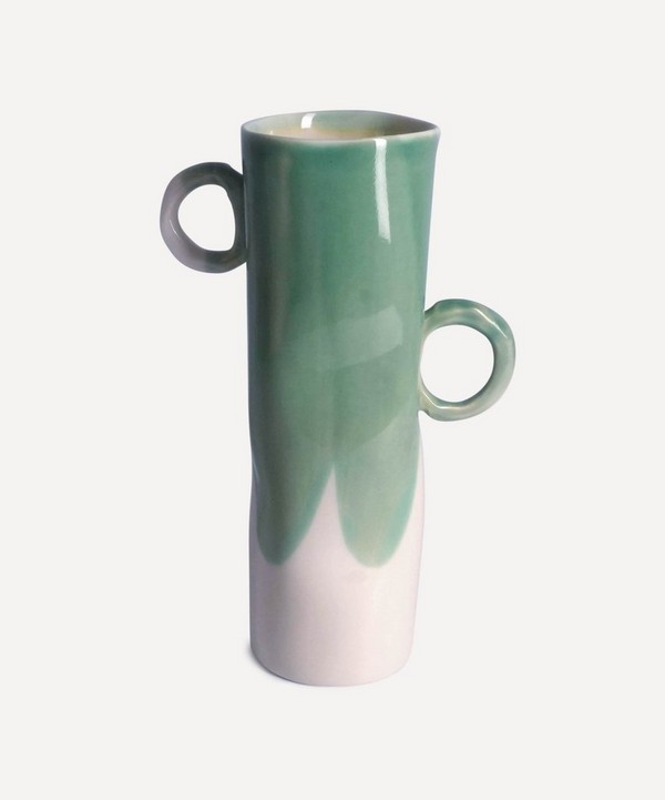 Pottery & Poetry - Painted Porcelain Tall Vase With Handles image number null