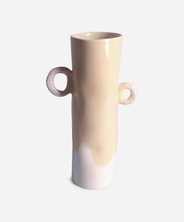Pottery & Poetry - Painted Porcelain Tall Vase With Handles