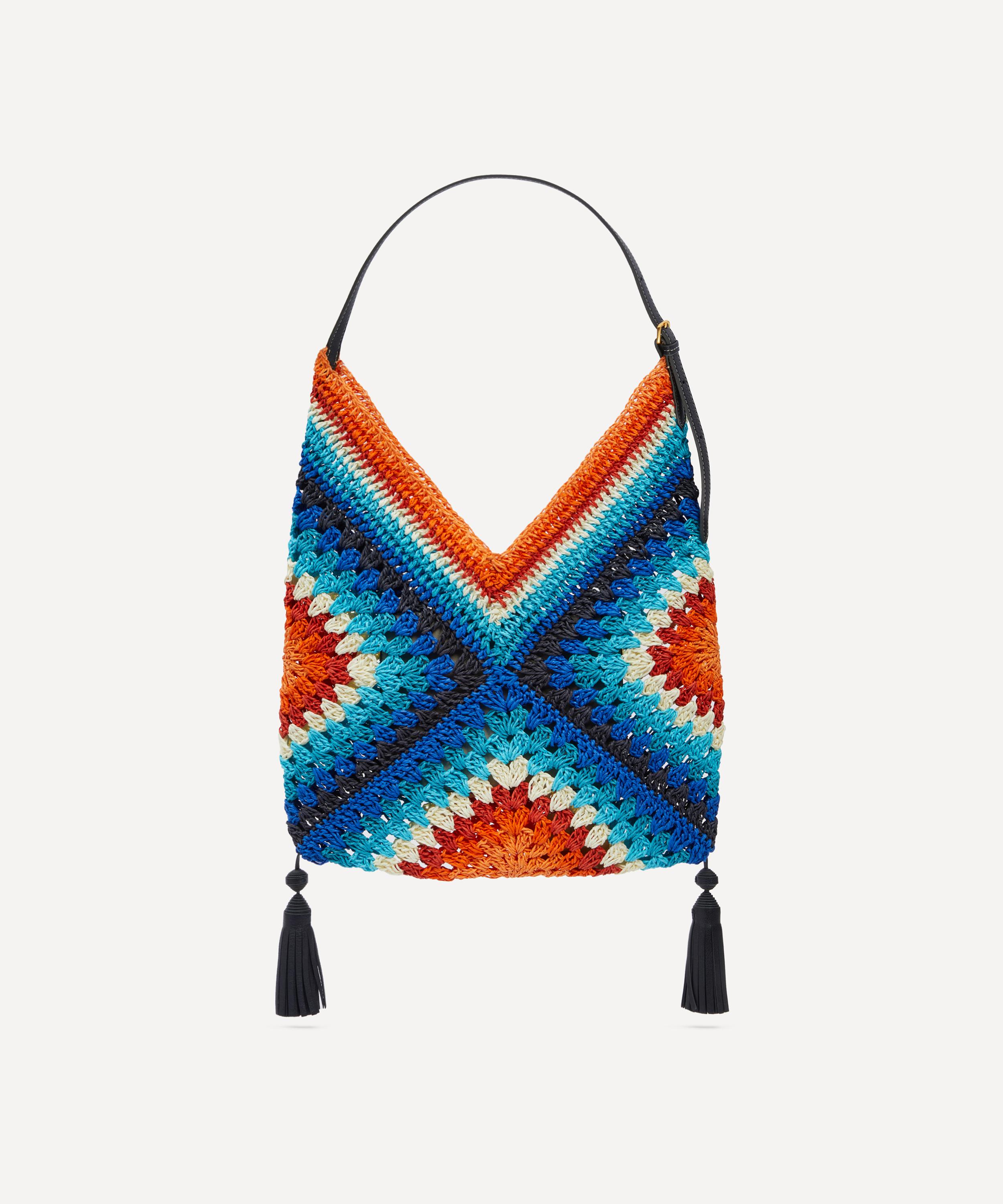 Anya Hindmarch Bow Crocheted Raffia Clutch