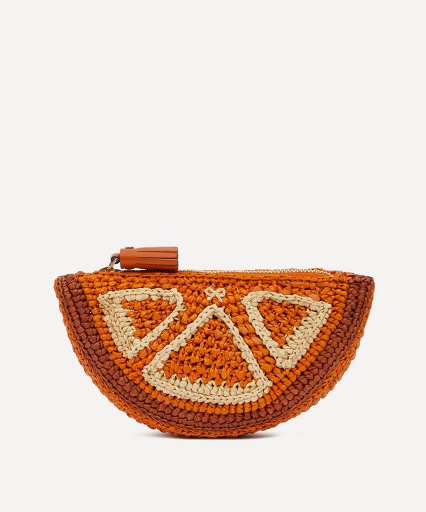 Anya Hindmarch - Raffia Orange Pouch Bag image number null