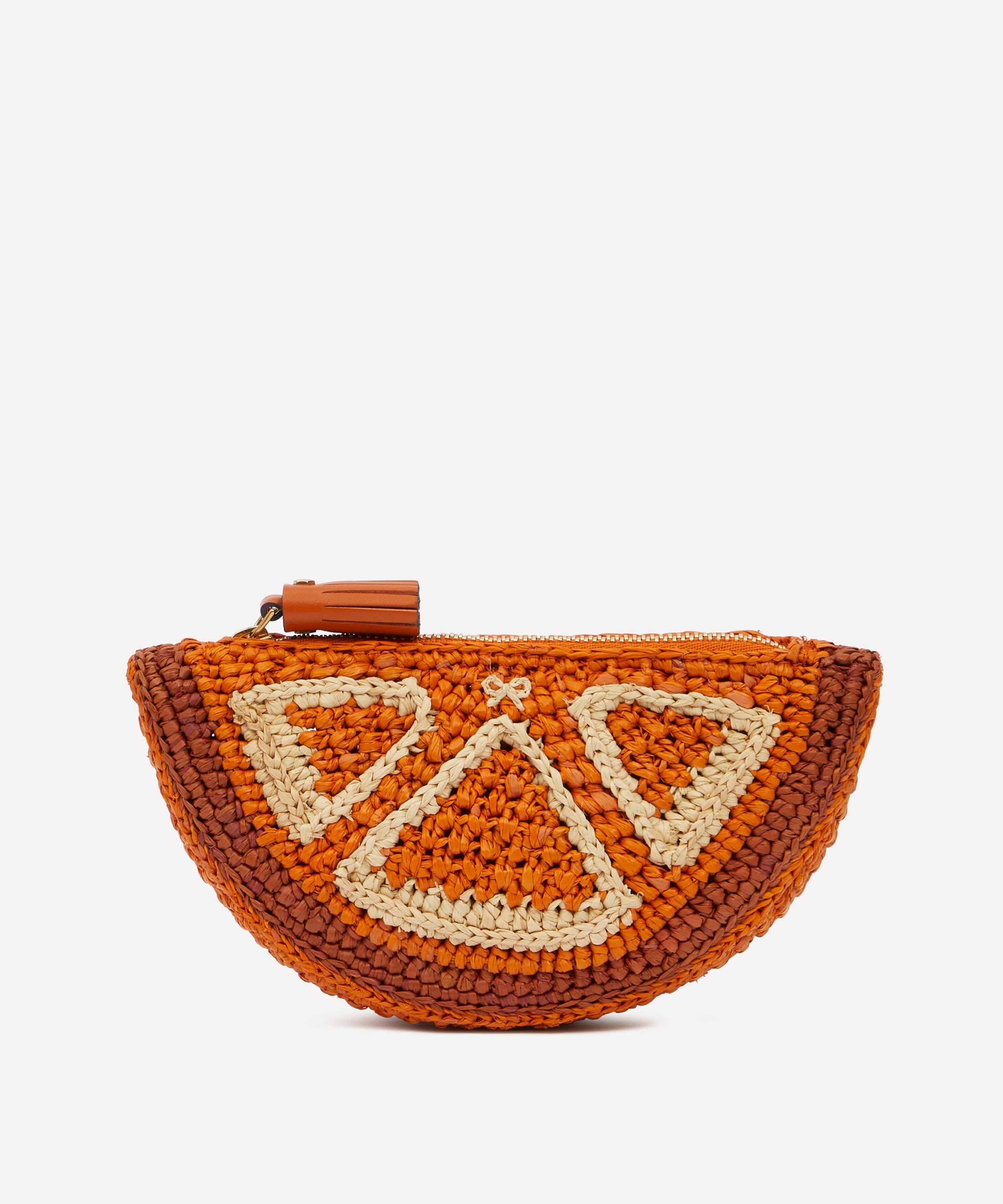 Anya Hindmarch Bow Crocheted Raffia Clutch