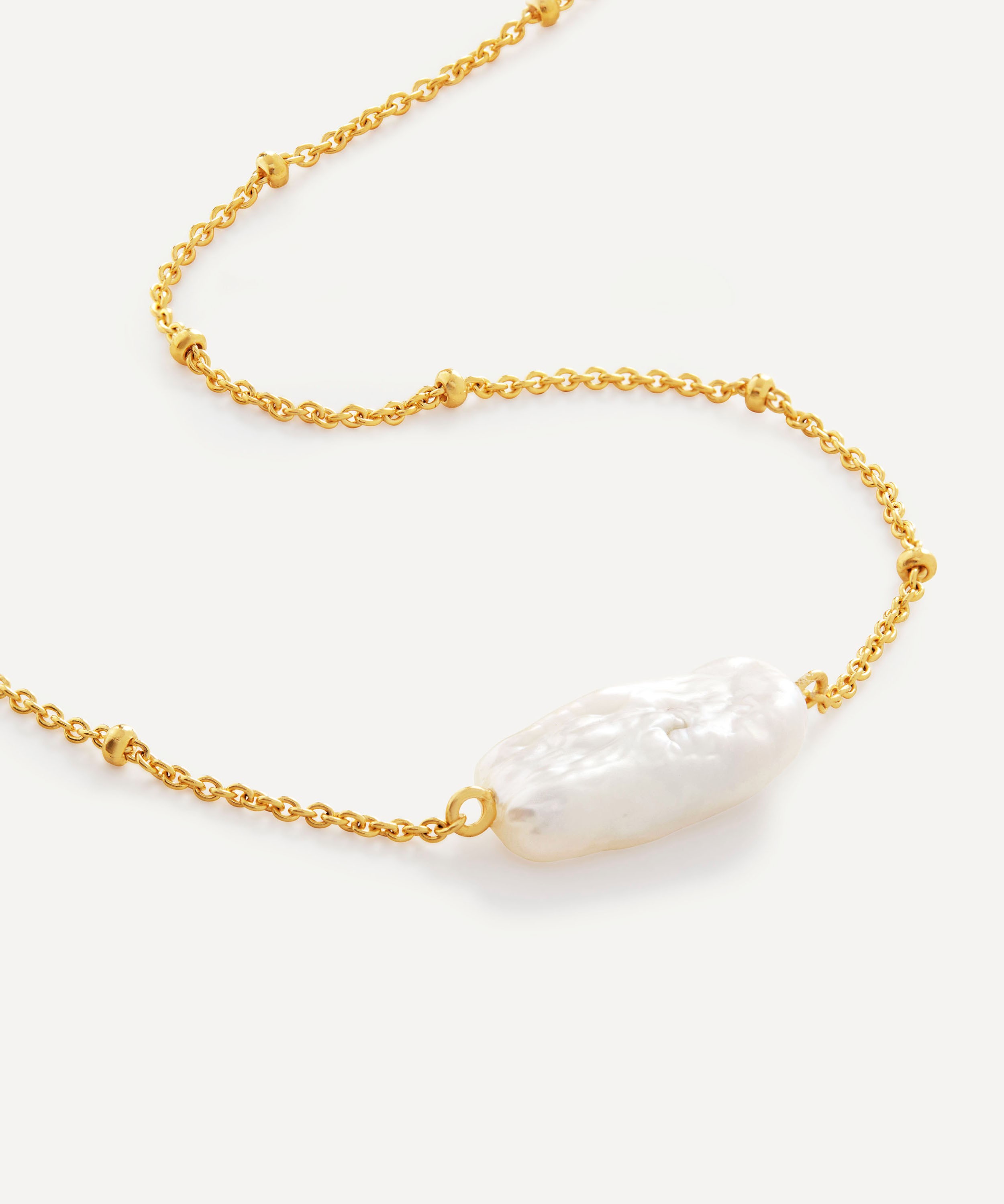 Monica Vinader - 18ct Gold Plated Vermeil Sterling Silver Nura Biwa Pearl Necklace image number 2