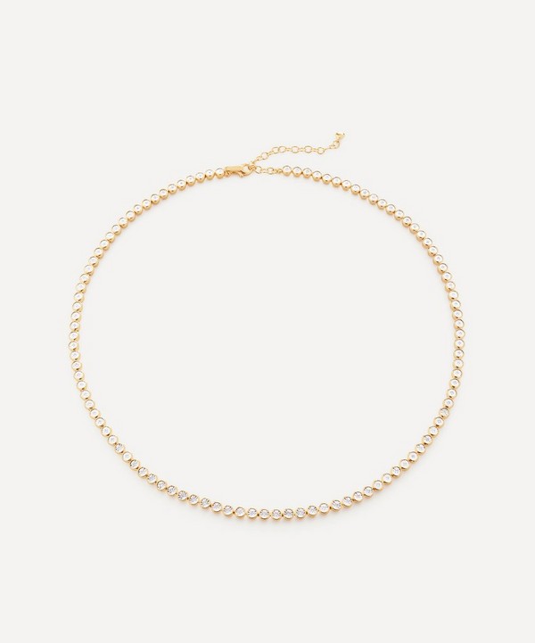 Monica Vinader - 18ct Gold Plated Vermeil Sterling Silver Diamond Essential Tennis Necklace