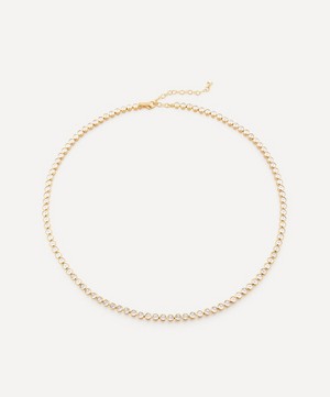 Monica Vinader - 18ct Gold Plated Vermeil Sterling Silver Diamond Essential Tennis Necklace image number 0