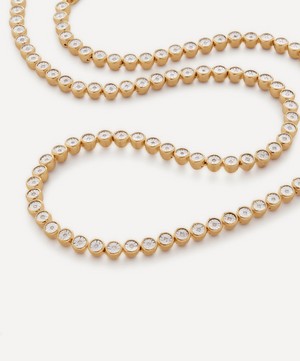 Monica Vinader - 18ct Gold Plated Vermeil Sterling Silver Diamond Essential Tennis Necklace image number 3