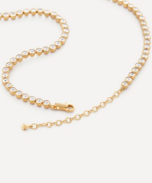 Monica Vinader - 18ct Gold Plated Vermeil Sterling Silver Diamond Essential Tennis Necklace image number 4