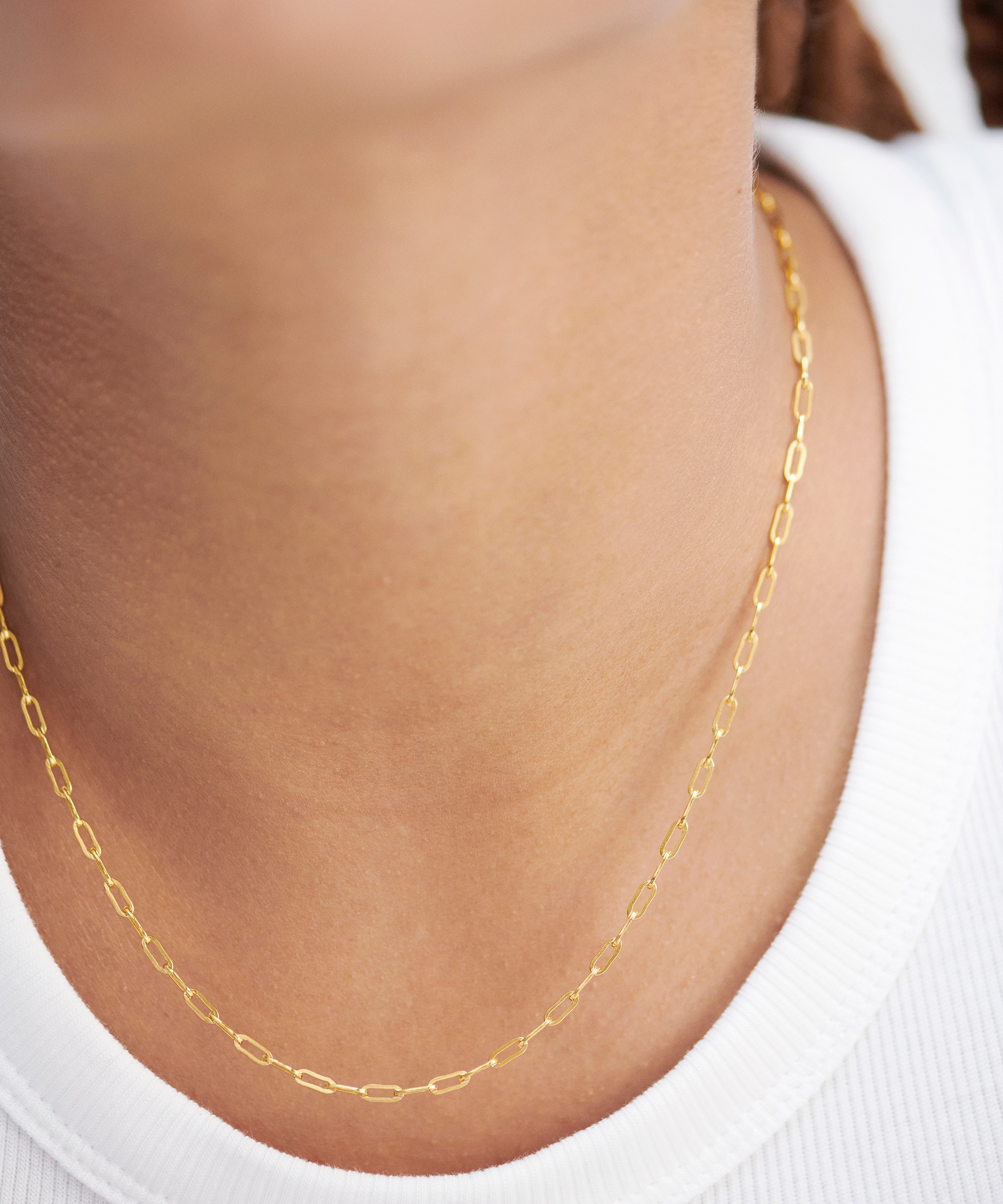 Monica Vinader - 18ct Gold Plated Vermeil Sterling Silver Mini Paperclip Chain Necklace image number 1