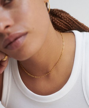 Monica Vinader - 18ct Gold Plated Vermeil Sterling Silver Mini Paperclip Chain Choker Necklace image number 1