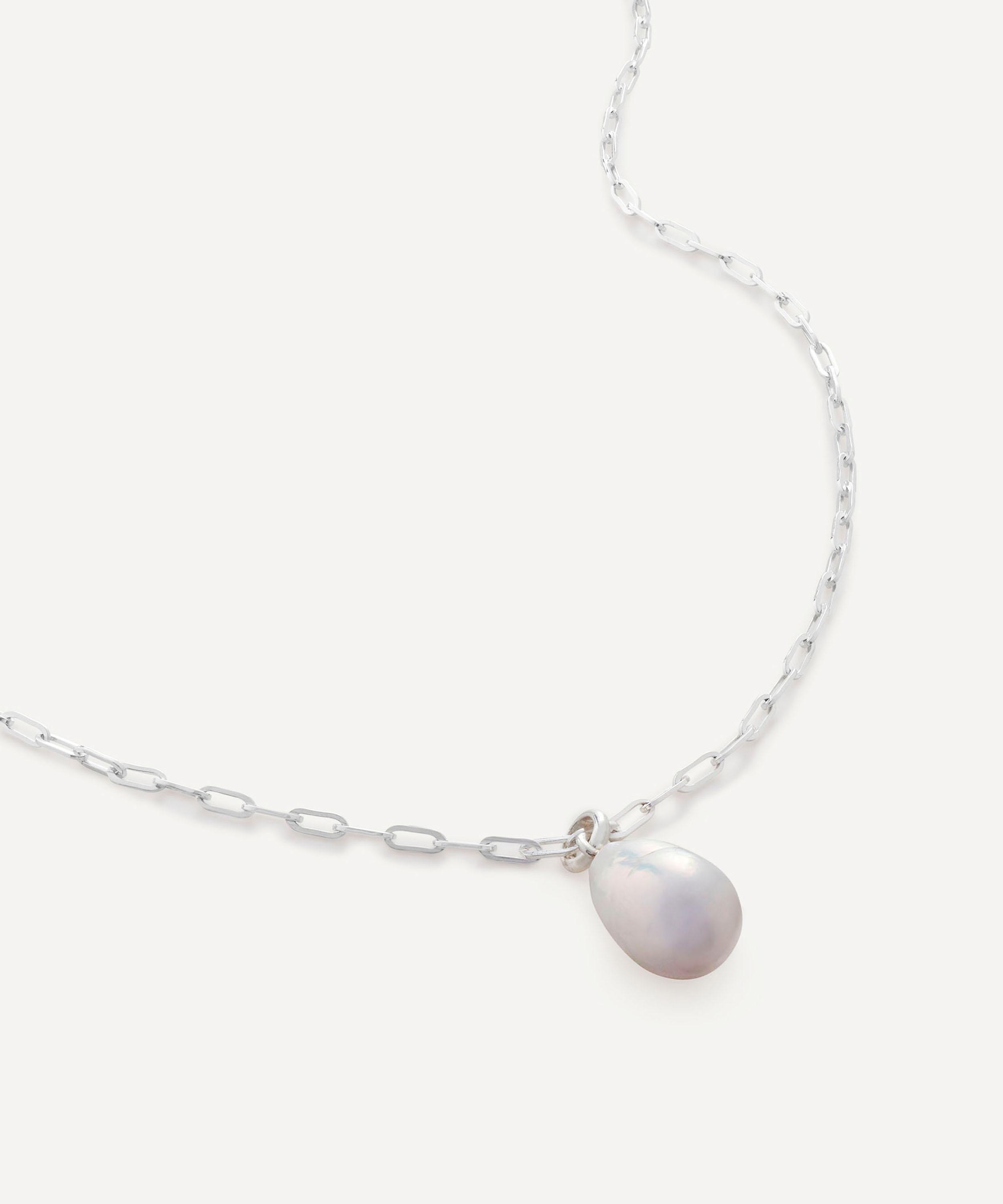 Monica Vinader - Sterling Silver Mini Paperclip Chain Choker Necklace image number 1