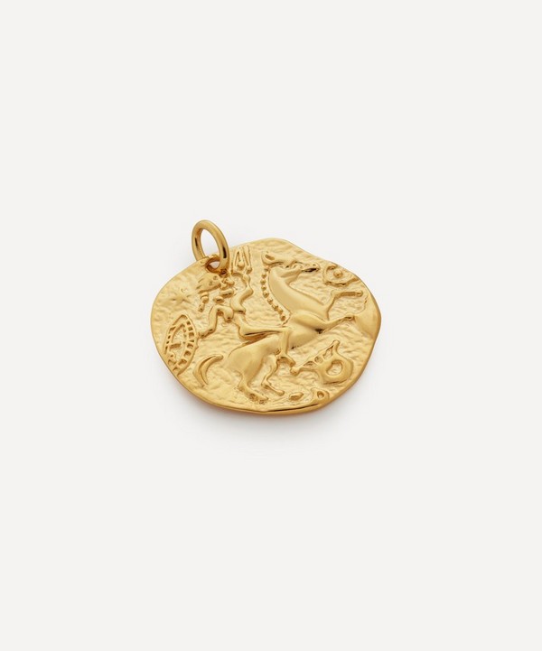 Monica Vinader - 18ct Gold-Plated Vermeil Silver Goddess Coin Pendant Charm