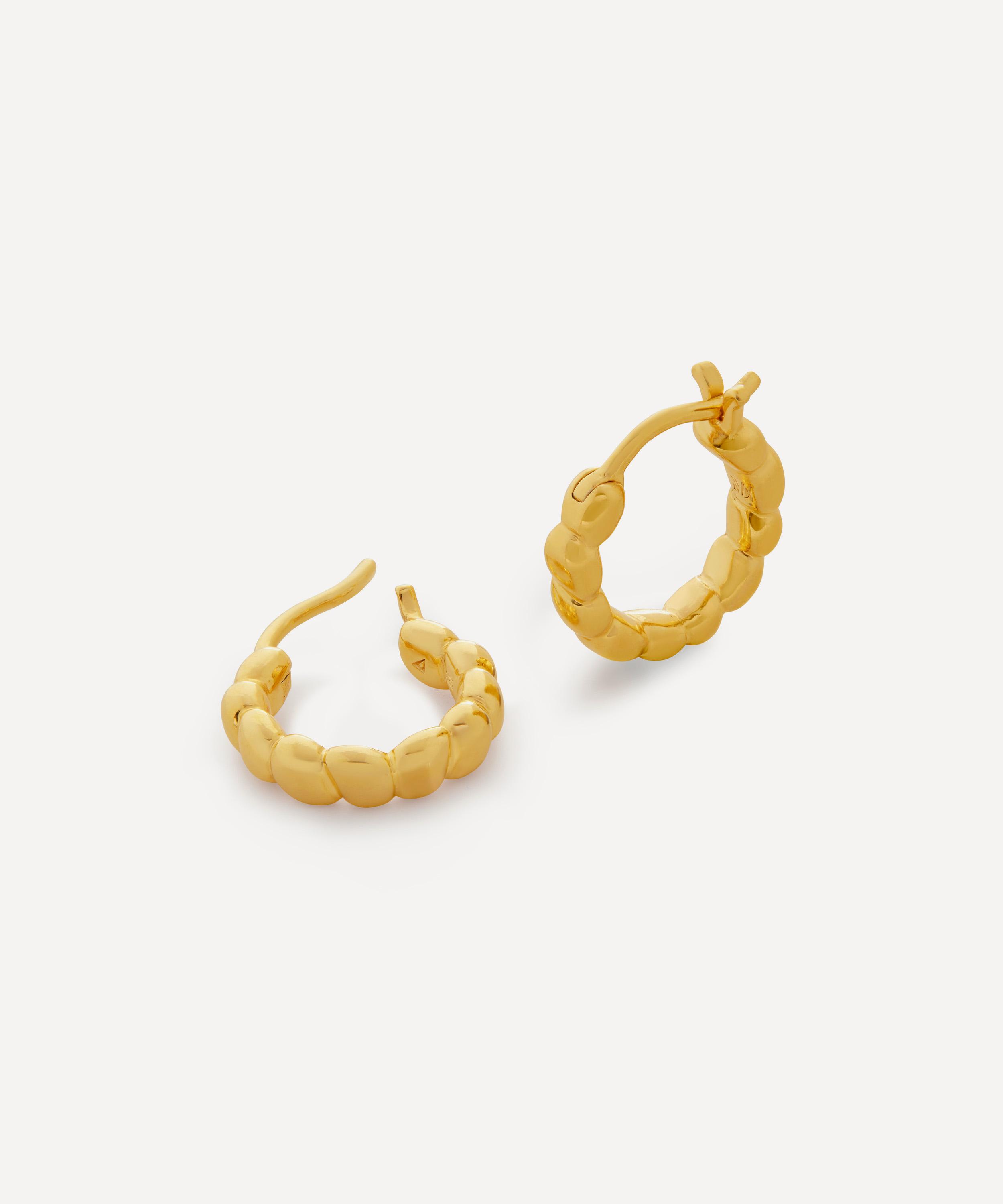 Monica Vinader - 18ct Gold-Plated Vermeil Silver Nura Huggie Hoop Earrings image number 0