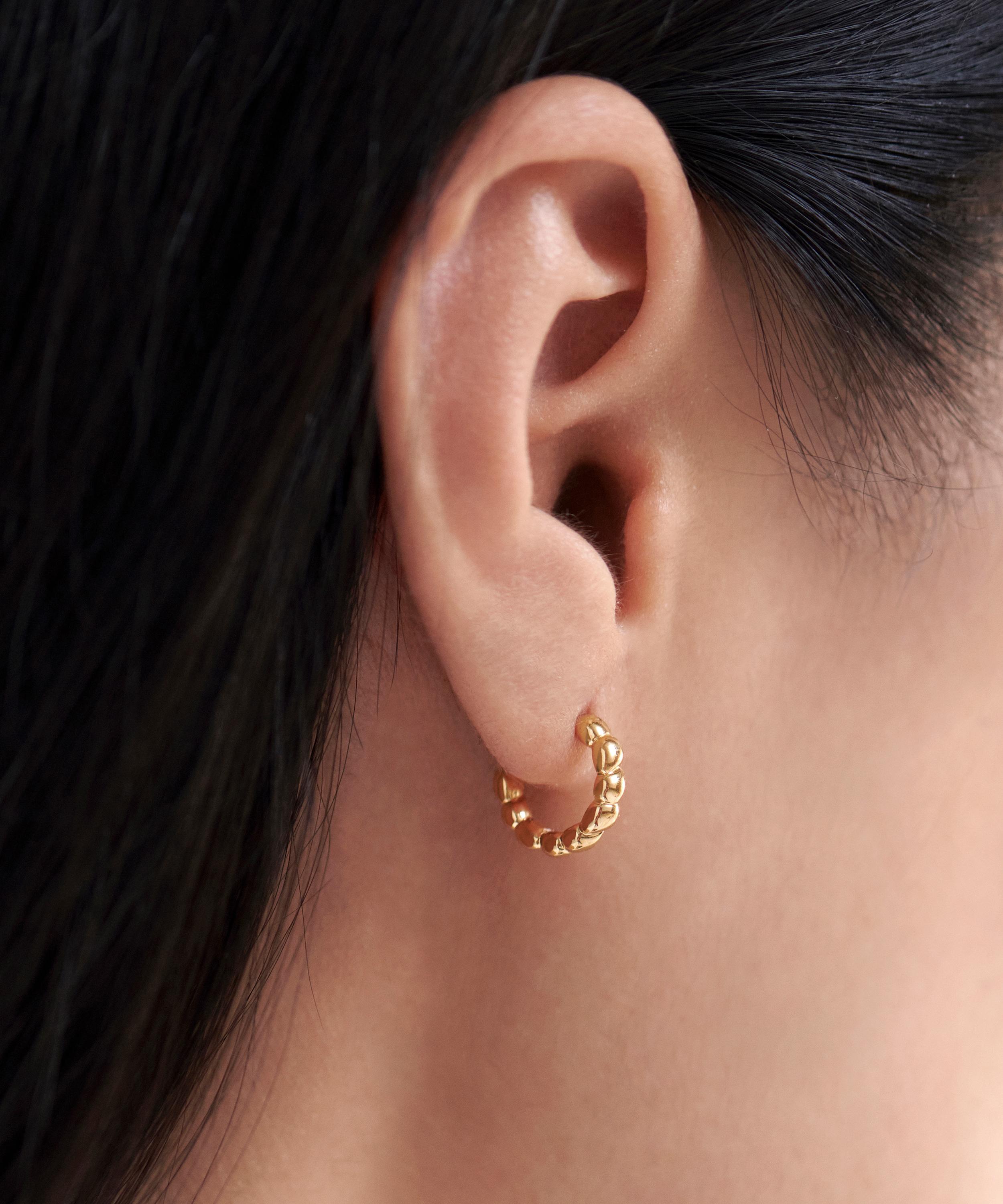Monica Vinader - 18ct Gold-Plated Vermeil Silver Nura Huggie Hoop Earrings image number 1