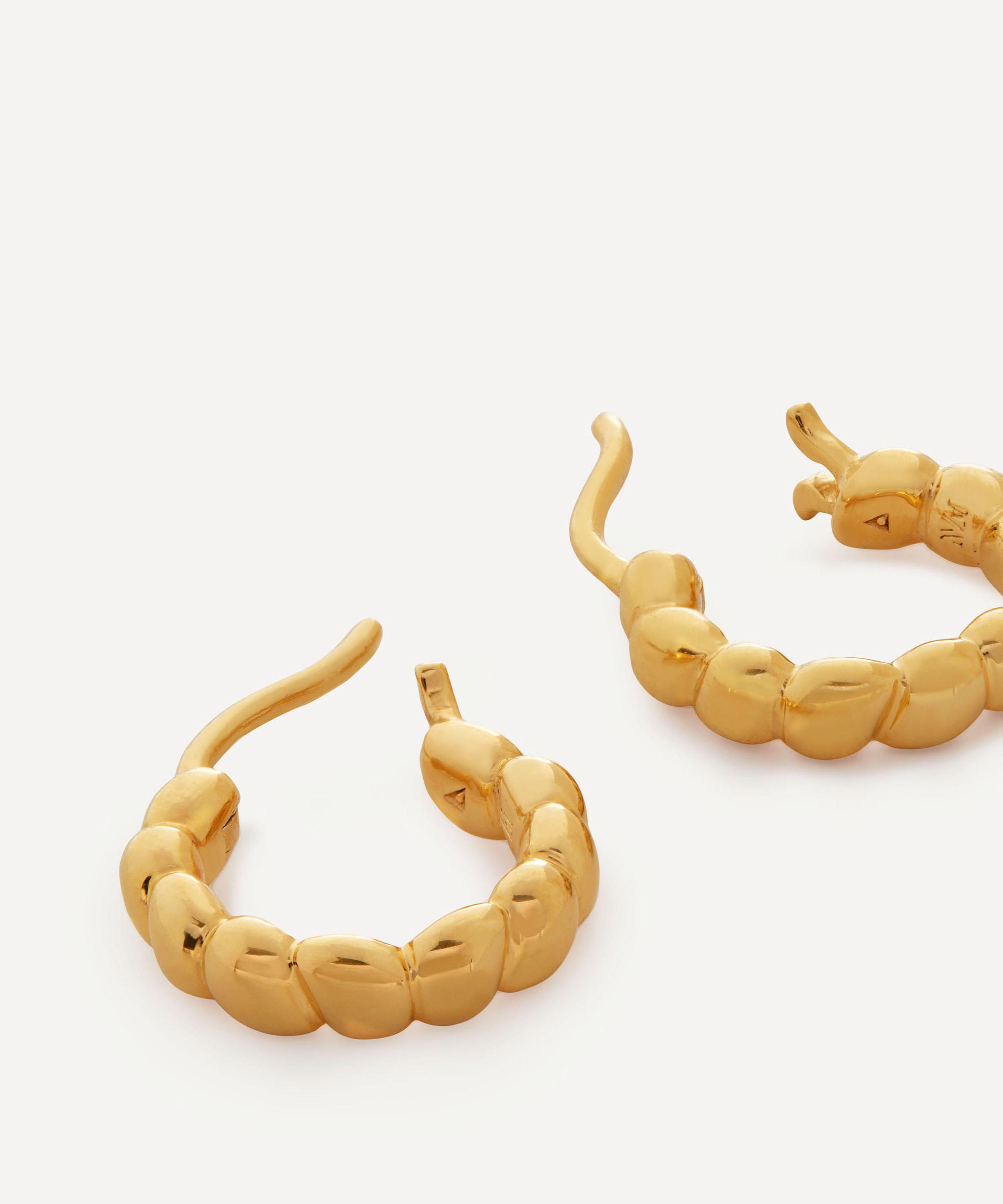 Monica Vinader - 18ct Gold-Plated Vermeil Silver Nura Huggie Hoop Earrings image number 2