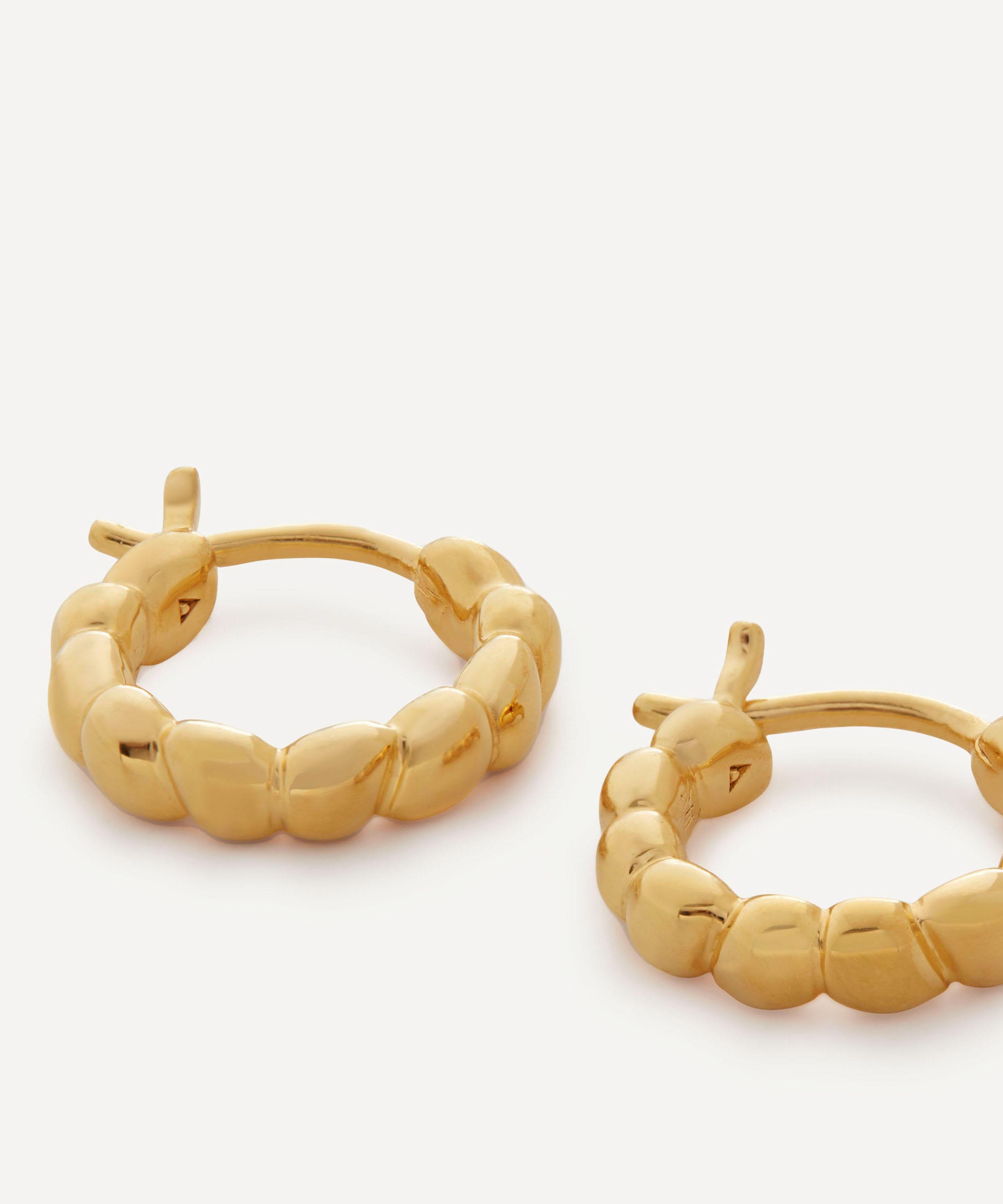 Monica Vinader - 18ct Gold-Plated Vermeil Silver Nura Huggie Hoop Earrings image number 3