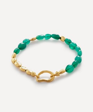 Monica Vinader - 18ct Gold Plated Vermeil Sterling Silver Rio Green Onyx Beaded Bracelet image number 0