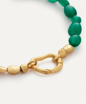 Monica Vinader - 18ct Gold Plated Vermeil Sterling Silver Rio Green Onyx Beaded Bracelet image number 2