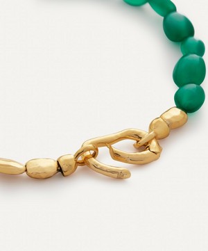 Monica Vinader - 18ct Gold Plated Vermeil Sterling Silver Rio Green Onyx Beaded Bracelet image number 3