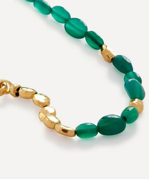 Monica Vinader - 18ct Gold Plated Vermeil Sterling Silver Rio Green Onyx Beaded Bracelet image number 4