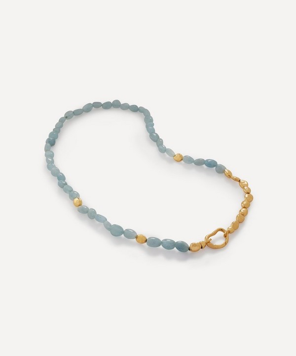 Monica Vinader - 18ct Gold Plated Vermeil Sterling Silver Rio Aquamarine Beaded Necklace image number null
