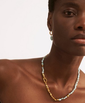 Monica Vinader - 18ct Gold Plated Vermeil Sterling Silver Rio Aquamarine Beaded Necklace image number 1