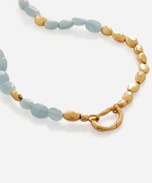 Monica Vinader - 18ct Gold Plated Vermeil Sterling Silver Rio Aquamarine Beaded Necklace image number 2