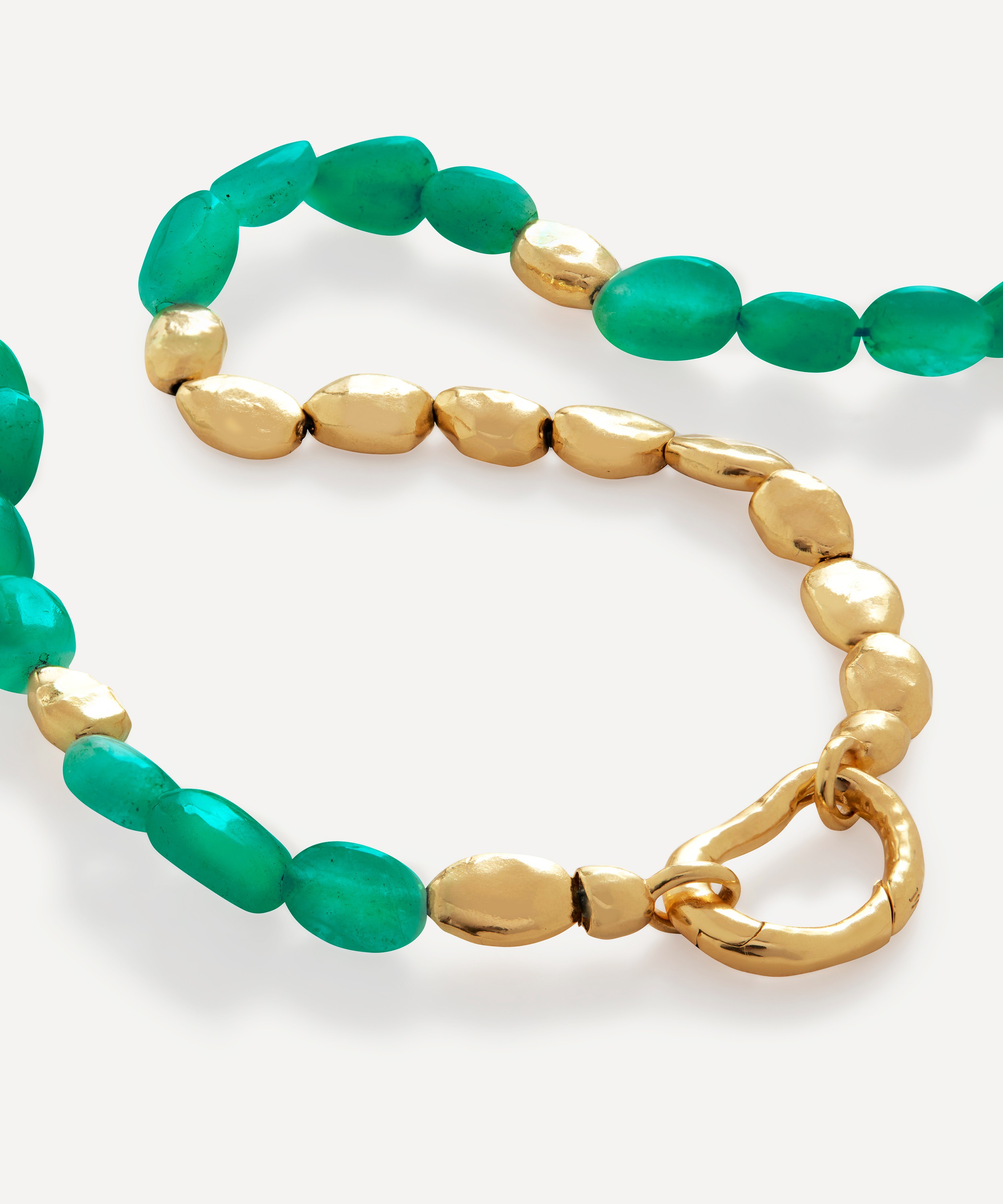 Monica Vinader - 18ct Gold Plated Vermeil Sterling Silver Rio Green Onyx Beaded Necklace image number 2