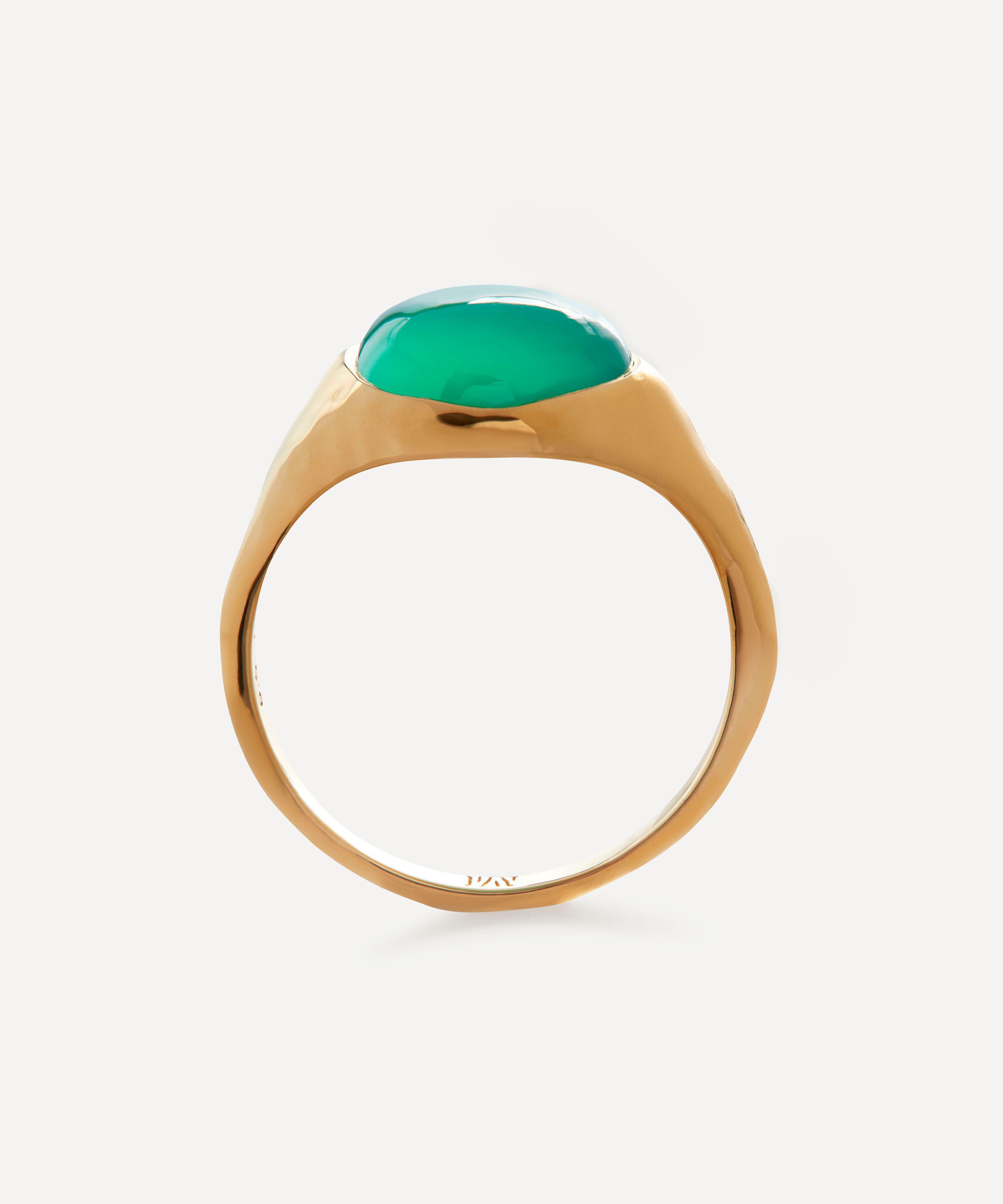 Monica Vinader - 18ct Gold Plated Vermeil Sterling Silver Rio Green Onyx Ring image number 2