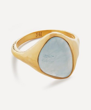 Monica Vinader - 18ct Gold Plated Vermeil Sterling Silver Rio Aquamarine Ring image number 0