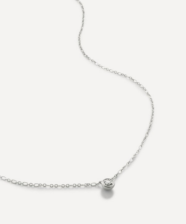 Monica Vinader - Sterling Silver Diamond Essential Large Pendant Necklace