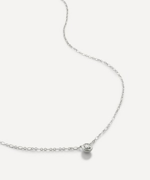 Monica Vinader - Sterling Silver Diamond Essential Large Pendant Necklace image number 0